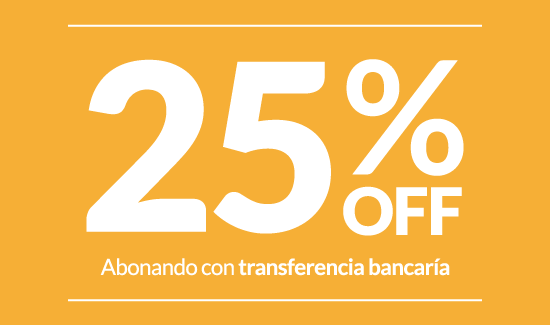 25 % descuento con transferencia